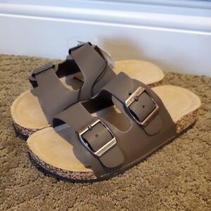 Boys Girls Falls Creek Taupe Double Buckle Sandals Slip On Size 12 13 2 3 NWT